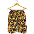 Red And Yellow Flowers Print Men's Shorts