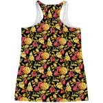 Red And Yellow Flowers Print Women's Racerback Tank Top