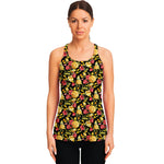 Red And Yellow Flowers Print Women's Racerback Tank Top