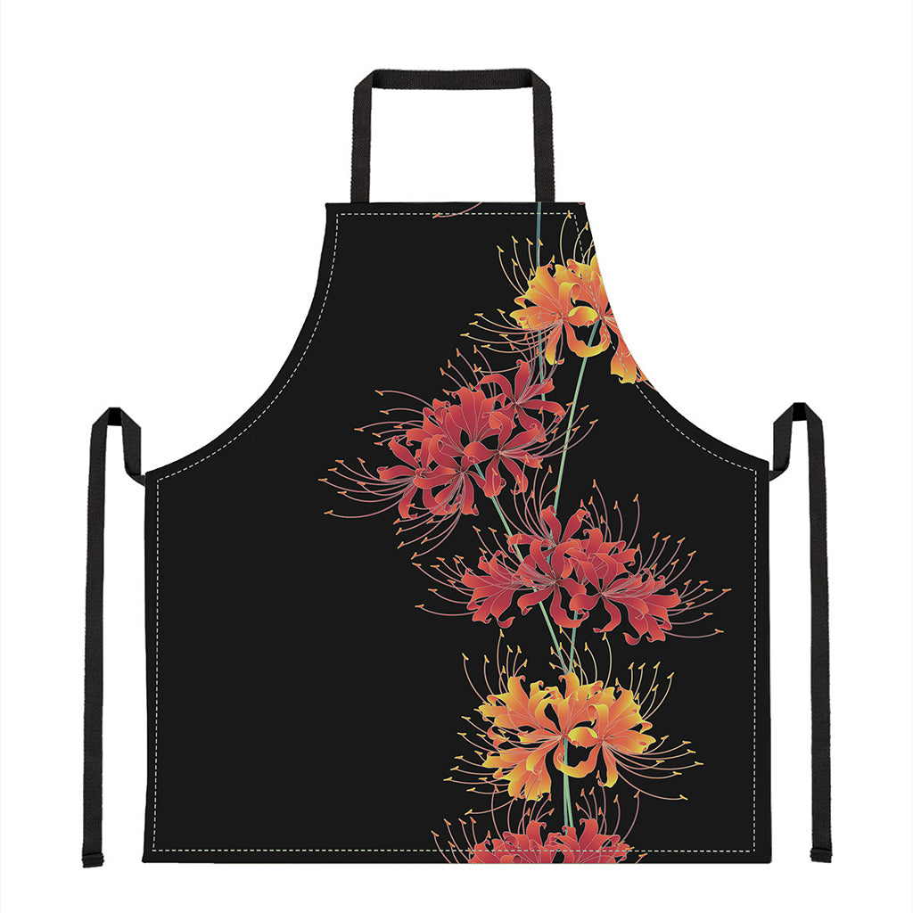 Red And Yellow Japanese Amaryllis Print Apron