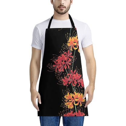 Red And Yellow Japanese Amaryllis Print Apron