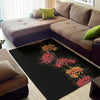 Red And Yellow Japanese Amaryllis Print Area Rug