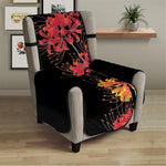 Red And Yellow Japanese Amaryllis Print Armchair Protector