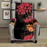 Red And Yellow Japanese Amaryllis Print Armchair Protector