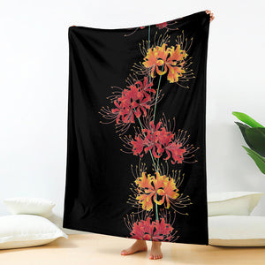 Red And Yellow Japanese Amaryllis Print Blanket