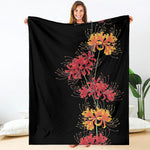 Red And Yellow Japanese Amaryllis Print Blanket