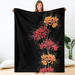 Red And Yellow Japanese Amaryllis Print Blanket