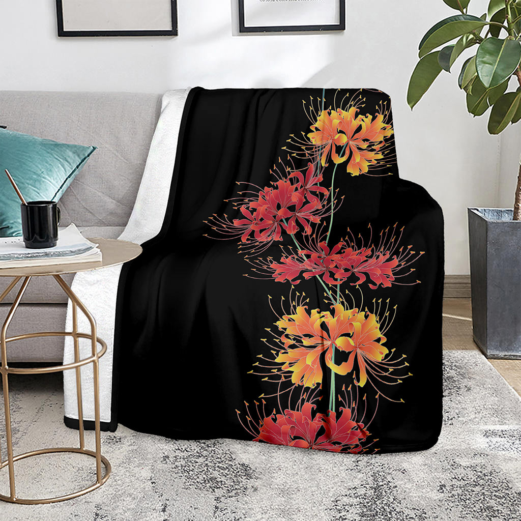 Red And Yellow Japanese Amaryllis Print Blanket