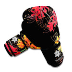 Red And Yellow Japanese Amaryllis Print Boxing Gloves