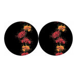 Red And Yellow Japanese Amaryllis Print Car Coasters