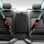 Red And Yellow Japanese Amaryllis Print Car Seat Belt Covers