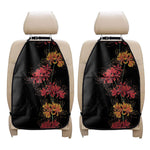 Red And Yellow Japanese Amaryllis Print Car Seat Organizers