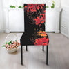 Red And Yellow Japanese Amaryllis Print Dining Chair Slipcover