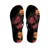 Red And Yellow Japanese Amaryllis Print Flip Flops