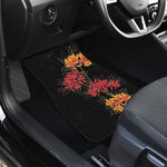 Red And Yellow Japanese Amaryllis Print Front and Back Car Floor Mats