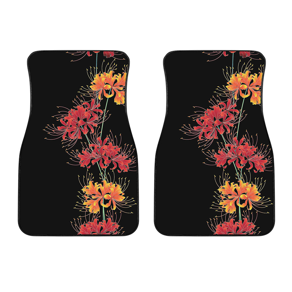 Red And Yellow Japanese Amaryllis Print Front Car Floor Mats