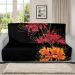 Red And Yellow Japanese Amaryllis Print Futon Protector