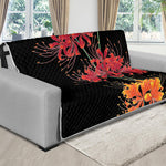 Red And Yellow Japanese Amaryllis Print Futon Protector