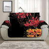 Red And Yellow Japanese Amaryllis Print Half Sofa Protector