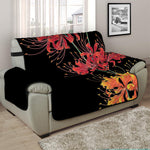 Red And Yellow Japanese Amaryllis Print Half Sofa Protector