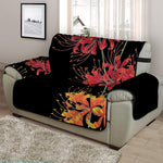 Red And Yellow Japanese Amaryllis Print Half Sofa Protector