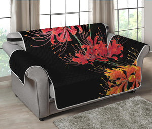 Red And Yellow Japanese Amaryllis Print Loveseat Protector