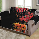 Red And Yellow Japanese Amaryllis Print Loveseat Protector