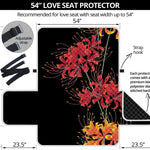 Red And Yellow Japanese Amaryllis Print Loveseat Protector