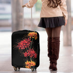 Red And Yellow Japanese Amaryllis Print Luggage Cover