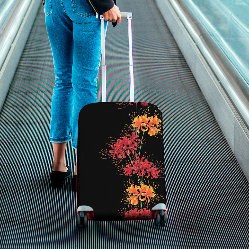 Red And Yellow Japanese Amaryllis Print Luggage Cover