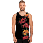 Red And Yellow Japanese Amaryllis Print Men's Tank Top