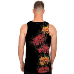 Red And Yellow Japanese Amaryllis Print Men's Tank Top