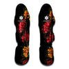 Red And Yellow Japanese Amaryllis Print Muay Thai Shin Guard