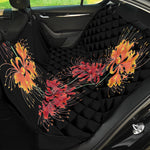 Red And Yellow Japanese Amaryllis Print Pet Car Back Seat Cover