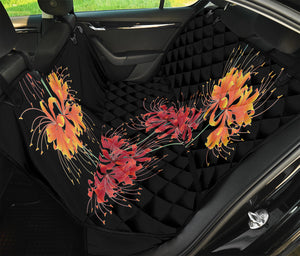 Red And Yellow Japanese Amaryllis Print Pet Car Back Seat Cover