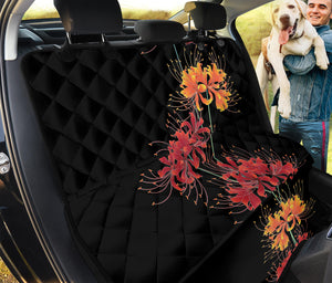 Red And Yellow Japanese Amaryllis Print Pet Car Back Seat Cover