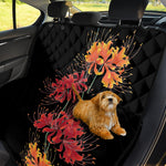 Red And Yellow Japanese Amaryllis Print Pet Car Back Seat Cover