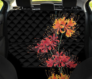 Red And Yellow Japanese Amaryllis Print Pet Car Back Seat Cover