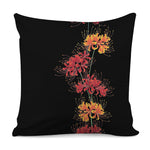 Red And Yellow Japanese Amaryllis Print Pillow Cover