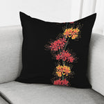 Red And Yellow Japanese Amaryllis Print Pillow Cover