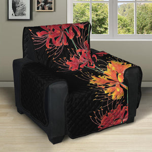 Red And Yellow Japanese Amaryllis Print Recliner Protector