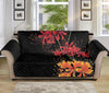 Red And Yellow Japanese Amaryllis Print Sofa Protector