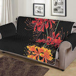 Red And Yellow Japanese Amaryllis Print Sofa Protector