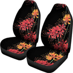 Red And Yellow Japanese Amaryllis Print Universal Fit Car Seat Covers