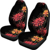 Red And Yellow Japanese Amaryllis Print Universal Fit Car Seat Covers