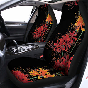 Red And Yellow Japanese Amaryllis Print Universal Fit Car Seat Covers