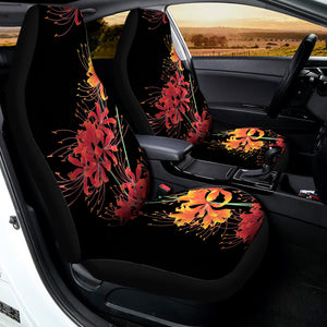 Red And Yellow Japanese Amaryllis Print Universal Fit Car Seat Covers