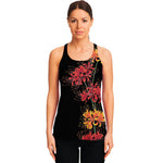 Red And Yellow Japanese Amaryllis Print Women's Racerback Tank Top