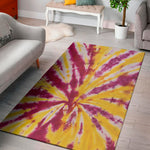 Red And Yellow Spider Tie Dye Print Area Rug