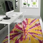 Red And Yellow Spider Tie Dye Print Area Rug